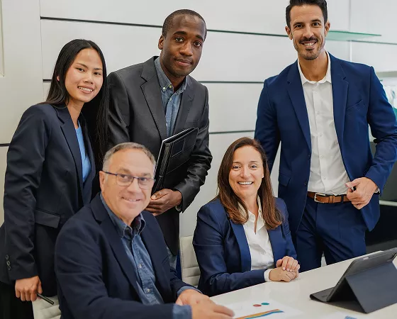 Team collaborating on a project plan