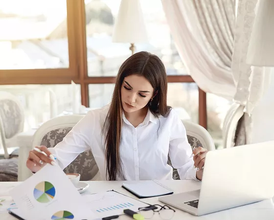 Person entering data on a mobile device