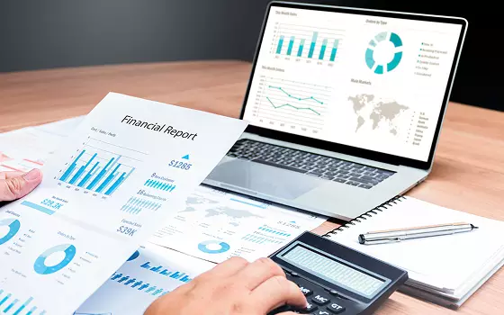 Accountant working on a ledger