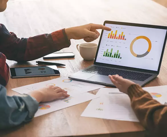 A dashboard showing a timeline of customer interactions