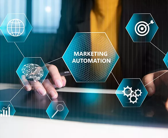 Marketing automation workflow being designed on a computer screen