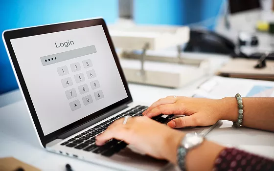 Customer checking their account details on a secure online portal